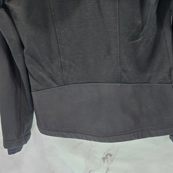 Icebreaker Jacket Womens Medium Black Wool Full Zip Coat Mid Layer Wind Hooded - Picture 7 of 14